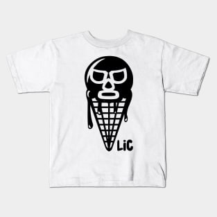 Lucha Ice Cream logo BLACK Kids T-Shirt